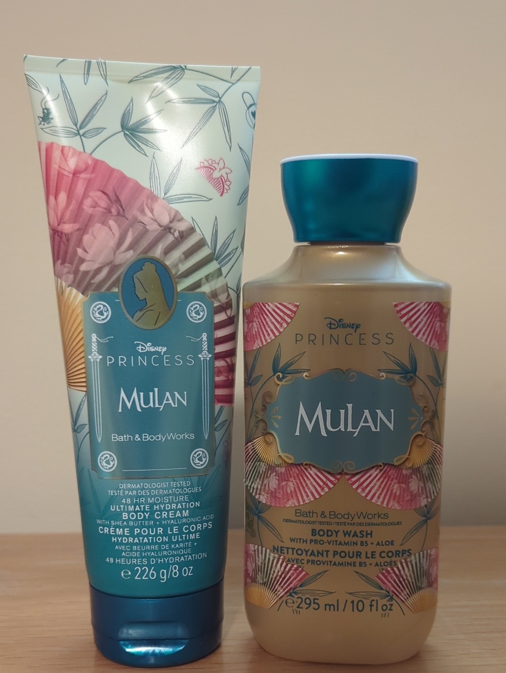 Bath & Body Works Disney Princess Mulan Blue and Pink Body Wash & Cream Set